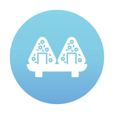 Onigiri sushi simgesi, vektör illüstrasyonu 