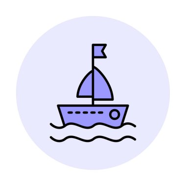 Basit yelkenli ikonu vektör çizimi tasarımı