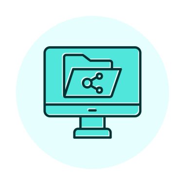 Basit Dosya Paylaşımı simgesi, vektör illüstrasyonu