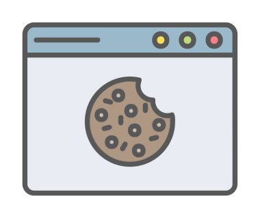 Basit Web Kurabiyeleri simgesi, vektör illüstrasyonu