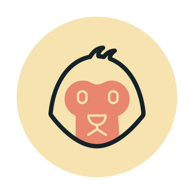 Arka planda basit maymun simgesi izole edildi