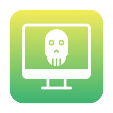 Ölü Bilgisayar Ekran simgesi, vektör illüstrasyonu 