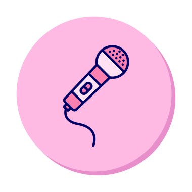 mikrofon yassı ikon. mikrofon logosu, vektör illüstrasyonu.