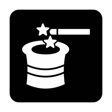 Basit Sihirli Şapka simgesi, vektör illüstrasyonu