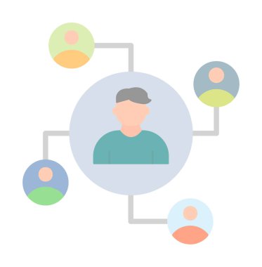 Vektör olarak basit bir düz sosyal ağ simgesi. logotype