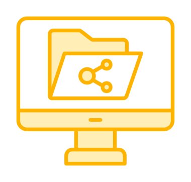 Dizin simgesi, vektör illüstrasyonlu bilgisayar monitörü