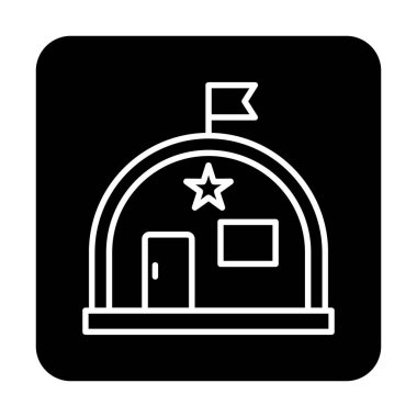 Basit Askeri Depo simgesi, vektör illüstrasyonu