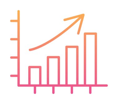 büyüyen grafik, bar grafiği vektör çizimi