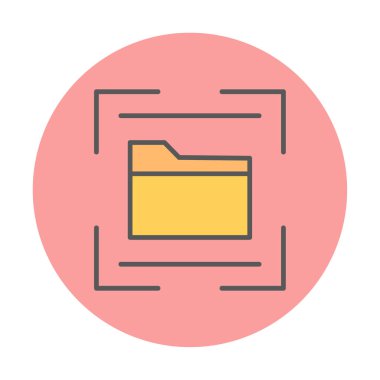 düz Dizin Tarayıcı simgesi vektör illüstrasyon tasarımı