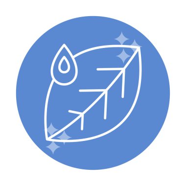 Su damlası ve yaprak simgesinin vektör çizimi