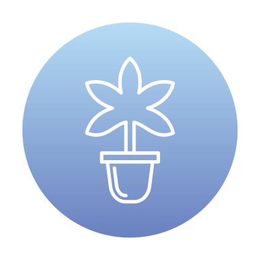 Basit Marihuana simgesi, vektör illüstrasyonu