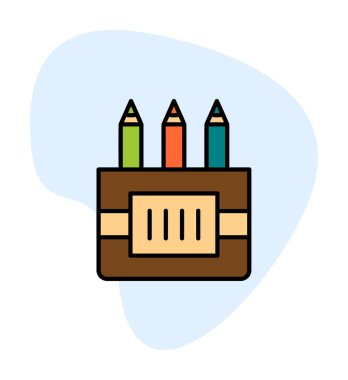 Renkli Kalem simgesi vektör illüstrasyonu