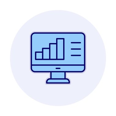 Basit Bilgisayar İzleme Veri Analizi simgesi, vektör illüstrasyonu