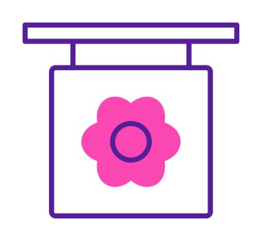 Basit çiçek simgesi, vektör illüstrasyonu