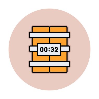 Zaman bombası ikonu vektör illüstrasyonu.