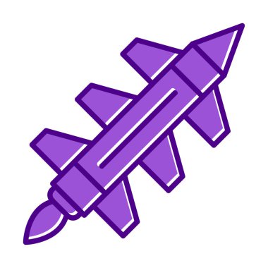 Füze roket ikonu vektör çizimi tasarımı