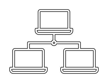 dizüstü bilgisayar ağı simgesi, vektör illüstrasyonu 