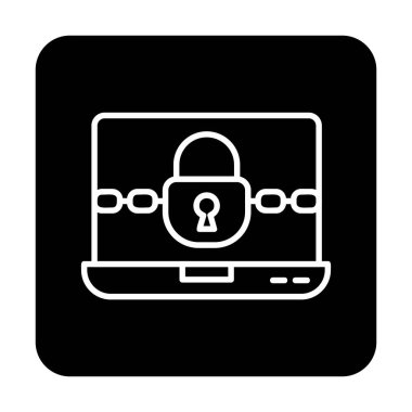 Basit düz Ransomware bilgisayar vektör çizimi  