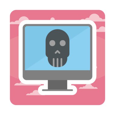 Ölü Bilgisayar Ekran simgesi, vektör illüstrasyonu 