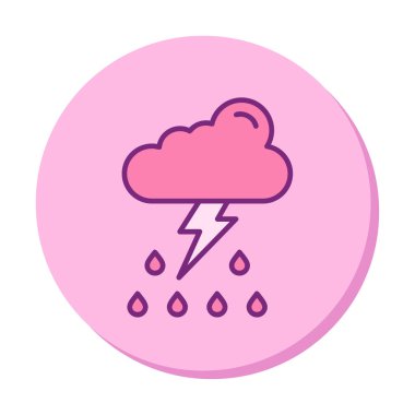 Basit düz Gök Gürültüsü hava durumu illüstrasyonu 