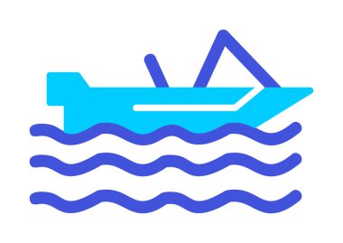Basit Motorboat simgesi, vektör illüstrasyonu