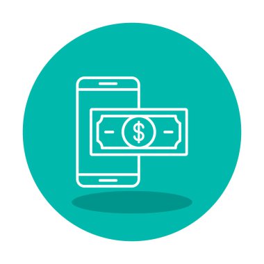 Basit Çevrimiçi Ödeme simgesi, vektör illüstrasyonu