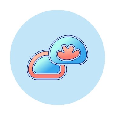 Japon tatlısı Mochi ikonunun vektör çizimi 