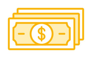 Dolar para çizgisi simgesi, vektör illüstrasyonu