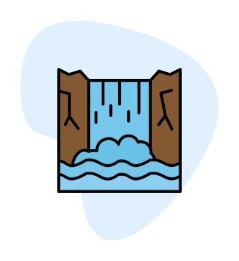 Basit Waterfal simgesi, vektör illüstrasyonu