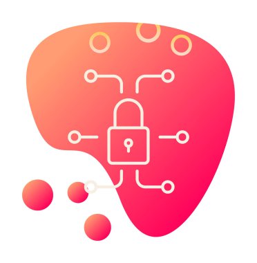 Ağ güvenlik simgesi, vektör çizim 