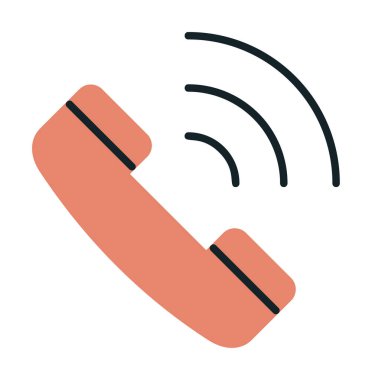 Düz modern telefon görüşmesi. simge illüstrasyonu  