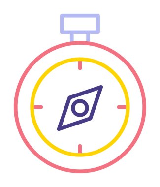 Basit pusula simgesi vektör çizimi tasarımı