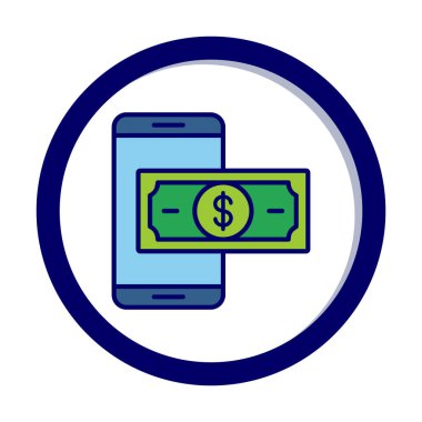 Basit Çevrimiçi Ödeme simgesi, vektör illüstrasyonu