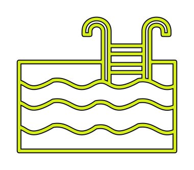  yüzme havuzu ikonu vektör illüstrasyonu