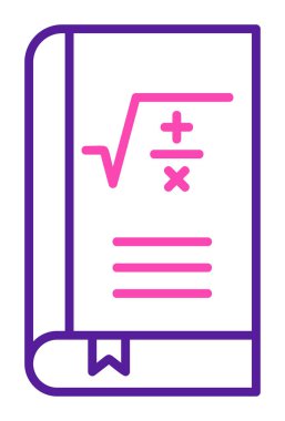 Matematik kitabı. Web simgesi basit illüstrasyon                         