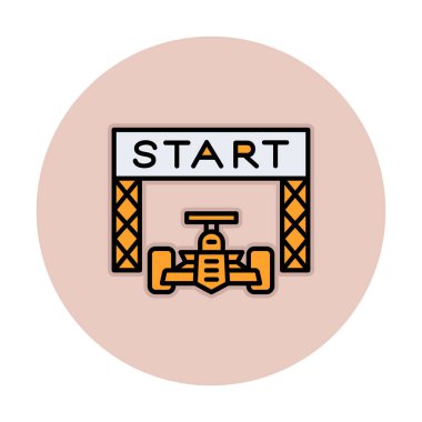 simgeyi başlat. Web için Irk vektör simgesinin başlatılmasının basit bir gösterimi.                                