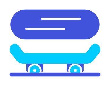 Basit kaykay simgesi, vektör illüstrasyonu