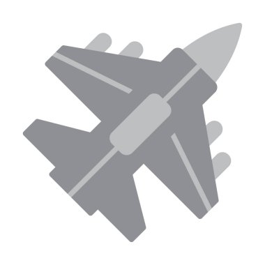 Jet Fighter ikonu. Askeri uçak uçuşu. vektör illüstrasyonu
