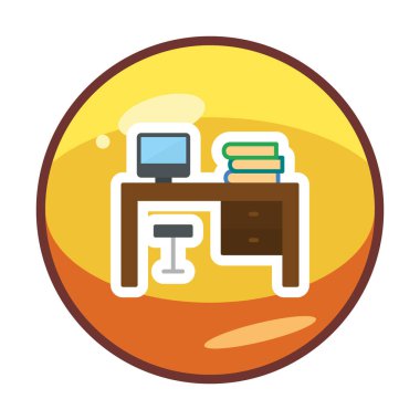 bilgisayar Resepsiyon simge vektör çizim 