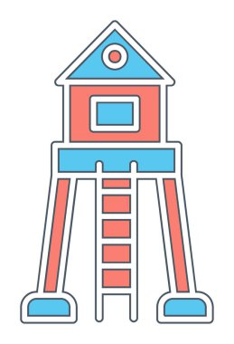 Askeri Kule. Web simgesi basit illüstrasyon 