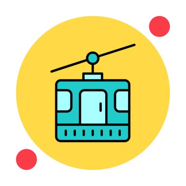 Modern Cable Car Cabin simgesinin vektör çizimi                   