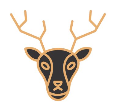 Geyik. Web simgesi basit illüstrasyon