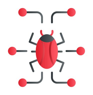 Basit dijital virüs simgesi, vektör illüstrasyonu