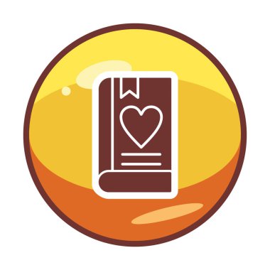 Yer imi simgesi olan aşk kitabı, basit vektör illüstrasyonu 