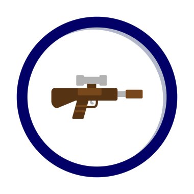 Basit Keskin Nişancı Tüfeği simgesi, vektör çizimi