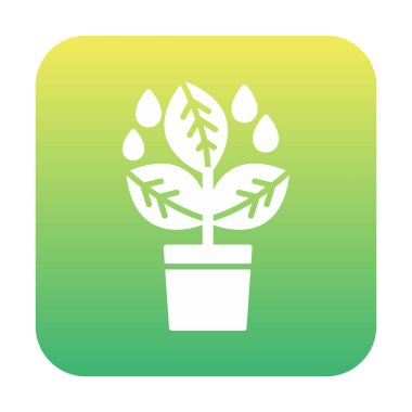 çömlek simgesine bitki, vektör illüstrasyonu 