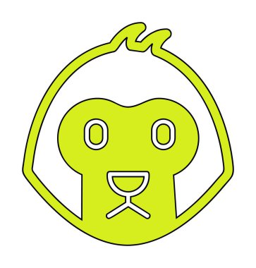 Arka planda basit maymun simgesi izole edildi