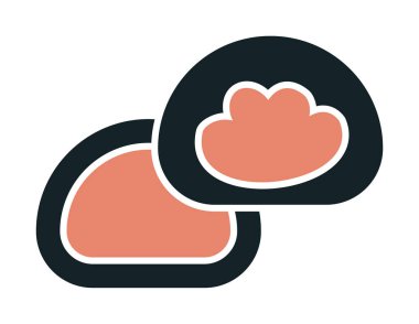 Japon tatlısı Mochi ikonunun vektör çizimi 