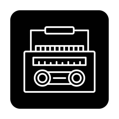 Basit düz Radyo Cassette simgesi illüstrasyonu  