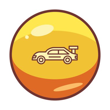 Yarış arabası simgesi, vektör illüstrasyon tasarımı